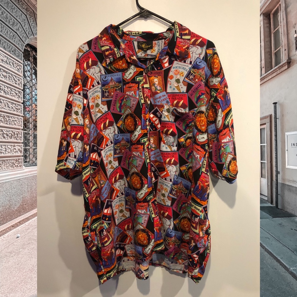 Vintage Flavor wear 2XL circus button up T-shirt